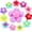 12-mix, variant on 12 count Flower Pom Poms  Ponytail Holders with Balls - Hair Accessories for Girls