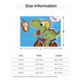thumbnail image 5 of Disketp Dinosaur Riding a Motorcycle Flannel Blankets - Thick and Warm Blanket for Winter, Soft Fuzzy Plush King Blanket for All Seasons80"x60", 5 of 6