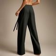 thumbnail image 5 of KLHDSF Pants For Women Solid Casual Drapey Pants with Sash Tie Waist Loose Fit Work Trousers Black XL, 5 of 8