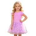thumbnail image 3 of xfsWaSs Toddler Dresses Girls Summer Short Sleeve Tutu Dress Bow Print Birthday Princess Party Dresses Little Kids Sundress 7-8 Years, 3 of 9