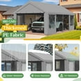 thumbnail image 6 of Mellcom 12' x 24' Carport, Heavy Duty Portable Garage with Roll-Up Windows, Side Doors and Removable Sidewalls, All-Season Car Port for Car,SUV,Truck,Gray, 6 of 8