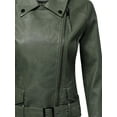 thumbnail image 3 of FashionOutfit Women's Classic Belted Biker Jacket, 3 of 4