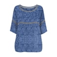 thumbnail image 6 of Long Sleeve Shirts for Women Loose Fit Pleated Cuff Western Print Button Down Long Sleeve Blouse Shirts Tops, 6 of 6