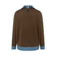 thumbnail image 5 of YMNXA Womens Denim Sweatshirt Long Sleeve Lapel Patchwork Comfortable Fashion Pullover Top For Daily Wear Coffee L, 5 of 5