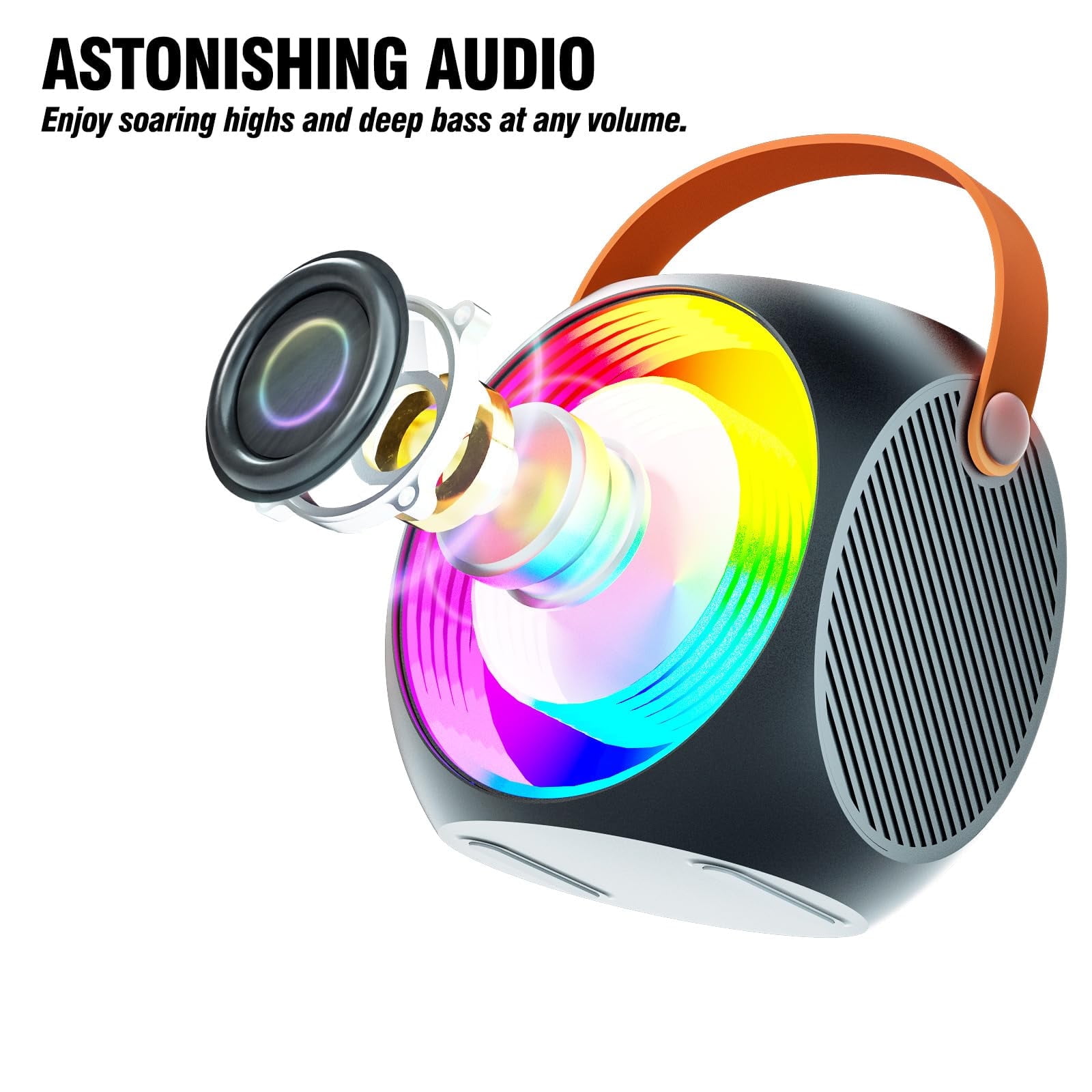 Mini Karaoke Machine for Kids Adults, Portable Karaoke Speaker with 2 Wilreless Microphones and Bluetooth for Home Party, Birthday Gifts for Boys/Girls,Black