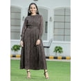 thumbnail image 2 of Black Floral Printed Chiffon Flared Maxi Dress With Buttons., 2 of 5