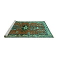 thumbnail image 2 of Ahgly Company Machine Washable Indoor Rectangle Persian Turquoise Blue Traditional Area Rugs, 6' x 9', 2 of 4