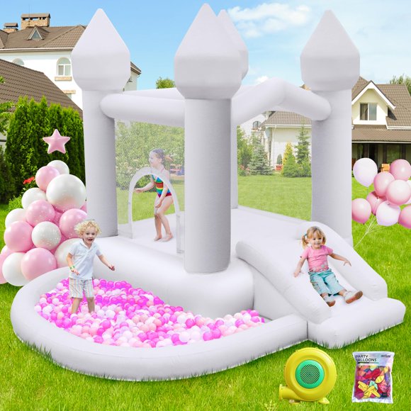 Hamaca hinchable blanca Bounce House FBSPORT para niños con ventilador