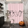thumbnail image 3 of Shower Curtains for Bathroom-36"x72",Spooky Halloween Ghost on Pink Waterproof Bath Curtain Grommet Shower Curtain Set with Hooks, 3 of 9