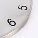 thumbnail image 4 of Reloj de pared moderno de lujo con diseño espacial plateado y funcionamiento silencioso a pilas., 4 of 7