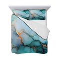 thumbnail image 7 of Marble Turquoise Gold Full Size Down Alternative Comforter, Lightweight Comforter Quilt Bedding Set with Pillow Shams Abstract Simple Geometric All Seasons Bed Comforter Duvet Insert 78"x90", 7 of 7