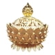thumbnail image 1 of Quemador de incienso de flor de loto, estilo budista de Oriente Medio, aleación de zinc, bronce, mini incienso, artesanía de metal, decoración del hogar y el dormitorio. Style1 Gold, 1 of 5