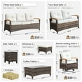 thumbnail image 3 of MEISSALIVVE 8 Pieces Patio Furniture Set, Outdoor Wicker Conversation Set with 2 Swivel Chairs, 2 Sofas, 2 Ottomans & Coffee Table, Beige, 3 of 10