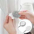 thumbnail image 4 of Gmogad Magnetic Curtain Holdbacks, Elastic Spring Wire Tieback Clips for Living Room Bedroom, Sparkling Decorative Buckles, No-Drill Easy Install 34cm Length, 4 of 6