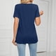 thumbnail image 5 of Fiudx Camisas de Mujer Blusa Holgada Cómoda con Cuello En V de Color Sólido a La Moda para Mujer Tops Casuales, 5 of 5