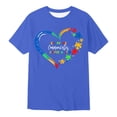 thumbnail image 4 of Autism Awareness Shirt Men: Autism Acceptance T Shirt Autism Support Inspirational Short Sleeve Tee Tops(Blue,XL), 4 of 4