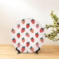 thumbnail image 6 of Zufioo Hand Drawn Strawberry Print Bone China Decorative Plate, Ceramic Dinner Plate with Stand Ceramic Decoration Homewares-10in, 6 of 6