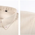 thumbnail image 3 of Zylanna Men's Button up Shirts, Striped Breathable Turndown Collar Long Sleeve Casual Shirts for Men Beige, 3 of 5