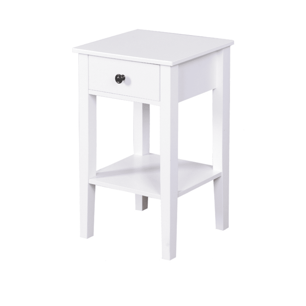 Kadyn Floor-standing Storage Table, MDF End Table with a Drawer, Bathroom Storage Table for Living Room, White Kadyn Floor-standing Storage Table, MDF End Table with a Drawer, Bathroom Storage Table for Living Room, White