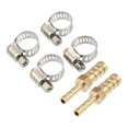 thumbnail image 1 of Juego de 2 adaptadores de cola de lengüeta para manguera de 8mm-4mm de diámetro exterior, accesorios de compresión de enchufe de manguera de latón con 4 abrazaderas, 1 of 1