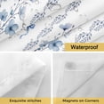 thumbnail image 4 of No Hook Blue Flowers Shower Curtain with Snap in Liner Set, Spring Floral Bows Minimalist Botanical Waterproof Fabric Bathroom Curtains with See Through Top Window, Hotel Style Small 36 x 72 Inch, 4 of 9