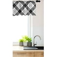 thumbnail image 3 of Ambesonne Stripe Valance Pack of 2, Diagonal Hatched Polygons, 54"X18", Charcoal Grey White, 3 of 4