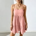 thumbnail image 1 of TaTaai Women's Summer Spring Casual Solid Color Sleeveless Backless Dress with Adjustable Spaghetti Straps Gift, 1 of 7