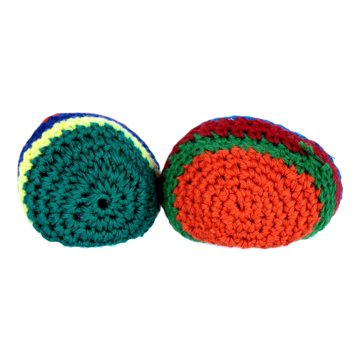 Crochet Footbag 2-Pack – 2.25 x 2 in, 40g Kick Sack Balls for Adults & Kids, Juggling & Stress Relief Toy