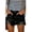Black, variant on ONLYSHE Stretchy Hot Pants Distressed Denim Shorts Frayed Hem with Pockets Blue M