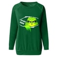 thumbnail image 3 of Chandail de Noël Abordable Corashan Chandail de Noël Laid Drôle Blouses à Manches Longues pour Femmes Décontracté Col Rond Chemise Blouse Imprimée Hauts Coupe Ample Automne Vert, G, 3 of 5