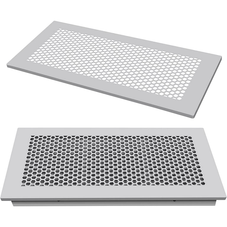 2 Pieces Floor Vent Covers Rec Air Vent Screen Cover Silicone Vent Mesh  Floor Register Cover Plastic Vent Screen for Wall Ceiling Floor Catch  Debris Hair Insect, White (4 x 10 Inch) 