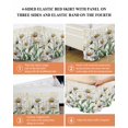 thumbnail image 6 of Spring Floral Wrap Around Bed Skirts for California King Bed 18" Drop,Bed Skirt with Adjustable Elastic Belt Dust Ruffle Bed Valance for Bedroom Vintage Summer Botanical White Daisy Bed Frame Cover, 6 of 7