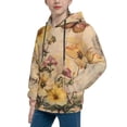 thumbnail image 2 of Kdxio Vintage Floral Butterfly Collage Pattern Boys Athletic Unisex Boys Girls Hoodie with Pocket Sweatshirts-Small, 2 of 6