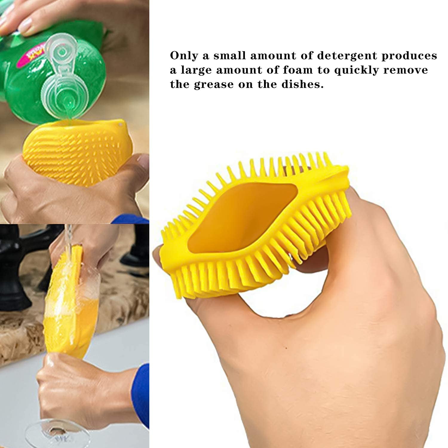 Shop for REGREEN Hot Sale in  3 in 1 Silicone Sponge Cleaning Brush,  Home Multi-Function Silicone Dishwashing Brush Cleaning Stains Kitchen and Bathroom  Cleaning Tools, Yellow at Wholesale Price on