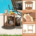 thumbnail image 2 of Nalone HDPE Adirondack Outdoor Side Table, Double Layer With Shelf All Weather Use Patio End Table, Outside Coffee Side End Table, Teak, 2 of 7