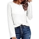 thumbnail image 3 of Camisetas de Larga para Mujer, Ropa de Moda de Otoño, Tops Modernos, Camiseta Básica de Punto con Cuello Redondo XL, 3 of 10