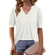thumbnail image 1 of Blusas básicas lisas con escote en V y manga larga elegantes para mujer, 1 of 4