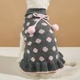thumbnail image 6 of DOPI Pet Skirt Wave Dot Pattern Keep Warmth Good Elasticity Knitted Pet Cats Sweater Dress for Winter, 6 of 8