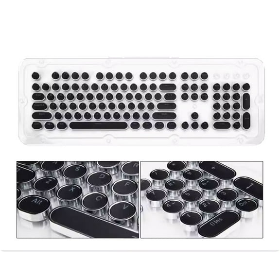 AJAZZ Steampunk mechanical keyboard circular electroplated key cap PBT key cap Black