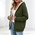 thumbnail image 3 of Lutiedan Womens Sherpa Fleece Jacket Zip up Thick Warm Hooded Jacket Long Sleeve Casual Fall Winter Coat with Pockets S-3XL, 3 of 6