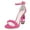 Pink, variant on FSJ Women Elegant Pearls Open Toe Rhinestone Platform Sandals Ankle Buckle Strap Crystal Block Chunky Heels Wedding Party Shoes Size 8 White