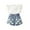 White, variant on Paokuoon Toddler Kids Girls Clothes Outfits Lace Sleeveless T-Shirt Tops and Denim Shorts Summer Love Printed 2 Piece Set 1-6 Years
