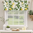 thumbnail image 2 of Lemon Fruit Curtain Valances for Windows, Kitchen Valance Window Treatments Panel 2 Pack, Spring White Flowers Green Leaves Rod Pocket Short Curtains for Bathroom Bedroom 60 x 18 Inch, 2 of 8