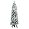 thumbnail image 5 of Árbol de Navidad delgado Costway preiluminado 135 cm flocado Con agujas de pino y luces, 5 of 5