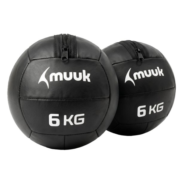 Kit 2 Balones Medicinales de 6 kg Negro Muuk Fitness
