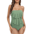 thumbnail image 2 of Hilor Womens One Piece Strapless Swimsuits Layered Flounce Swimwear Tummy Control Bandeau Bathing Suits, 2 of 7