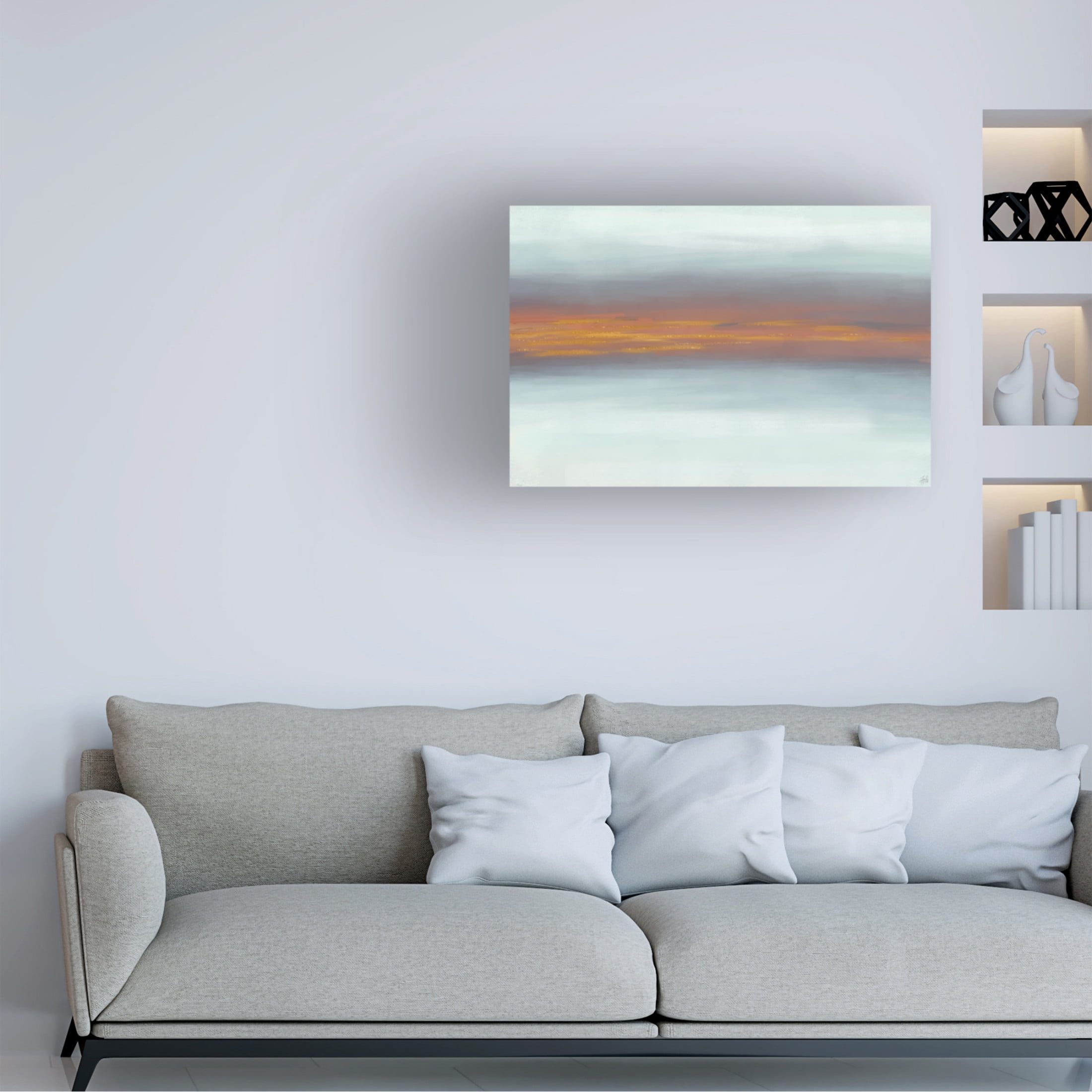 Canvas Wall Art - Line and Brush 'Bronze Distance' Wall Art for Living Room, Bedroom, or Office Décor by Trademark Fine Art - 24 x 16 Inches