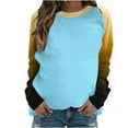thumbnail image 4 of Tumotour Sweatshirt For Women Crew Neck Long Sleeve Side Split Tunic Pullover Tops Womens Fall Fashion 2024 Casual Patchwork Gradient Color Block Loose Soft Comfortable Pullover Tops, 4 of 5