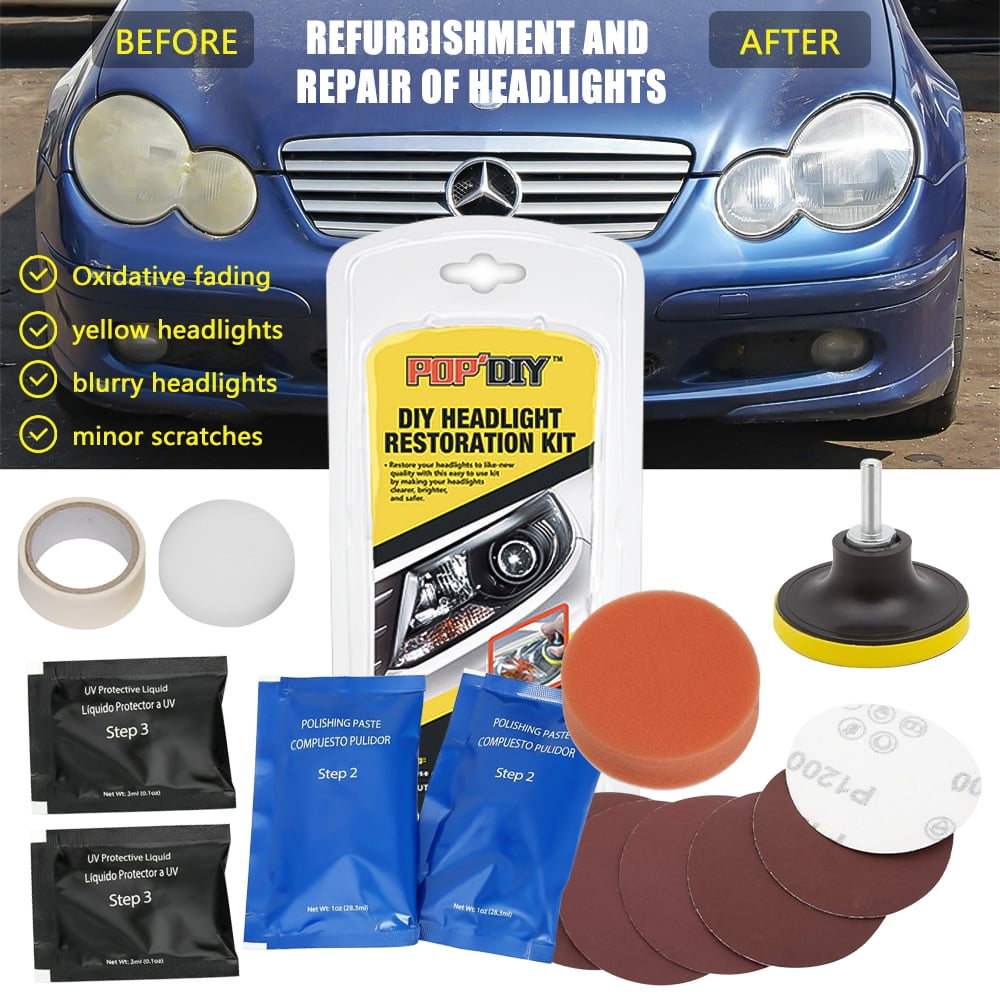 DFITO Headlight Restoration Kit, Polishing Headlamp Brightener, DIY Car