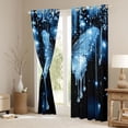 thumbnail image 3 of Homewish Dreamy Bling Butterfly Curtains Pack of 2 (42x84 Each), Blue Glitter Diamond Curtains Blackout, Romantic Animal Bedroom Curtains, Curtains and Drapes Bedroom Decor, 3 of 6